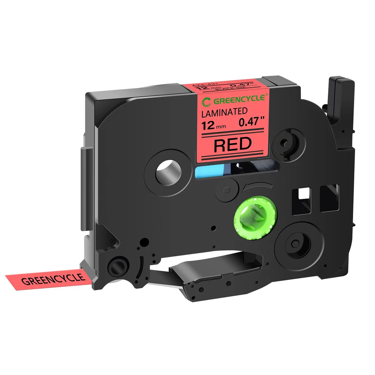 GREENCYCLE GREENCYCLE TZe-431 12mm Black on Red Laminated Tape labelmaker — product photo