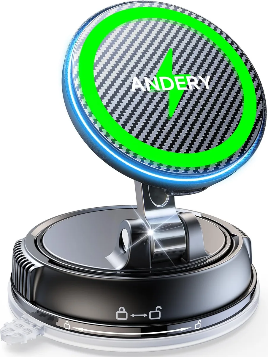  ANDERY RLX11 MagSafe Car Mount Charger Carbon Fiber 15W — product photo