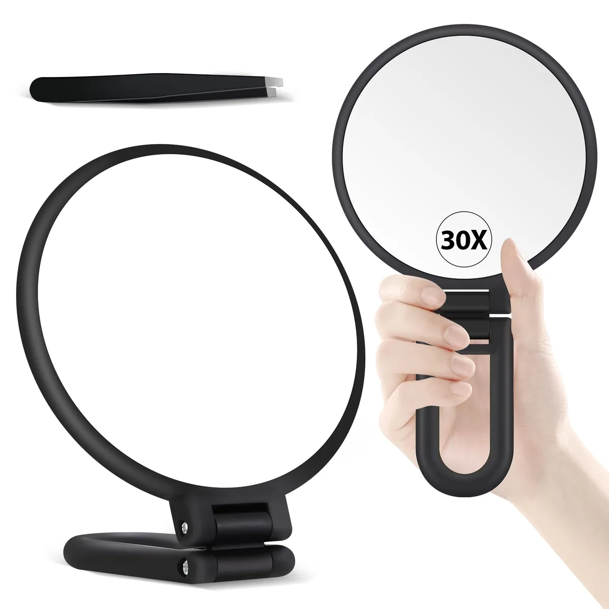 B Beauty Planet 30X/1X Magnifying Mirror Black 5.7" x 5.5 — product photo