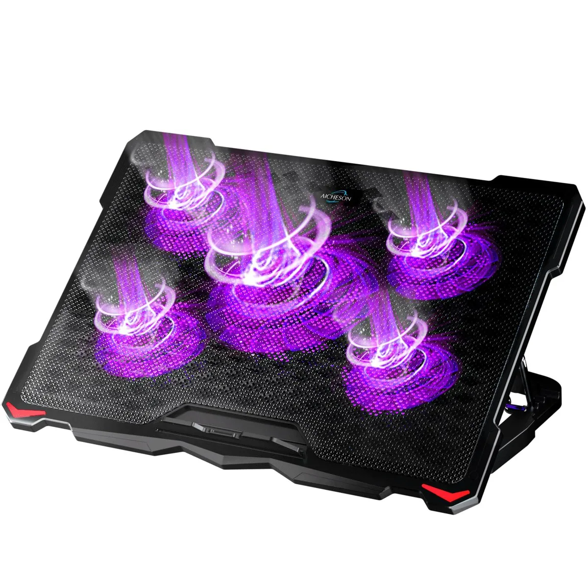  ENHANCE S035PUPR laptop cooling pad 5 fans purple lights 15.6 to 17.3 inches — product photo