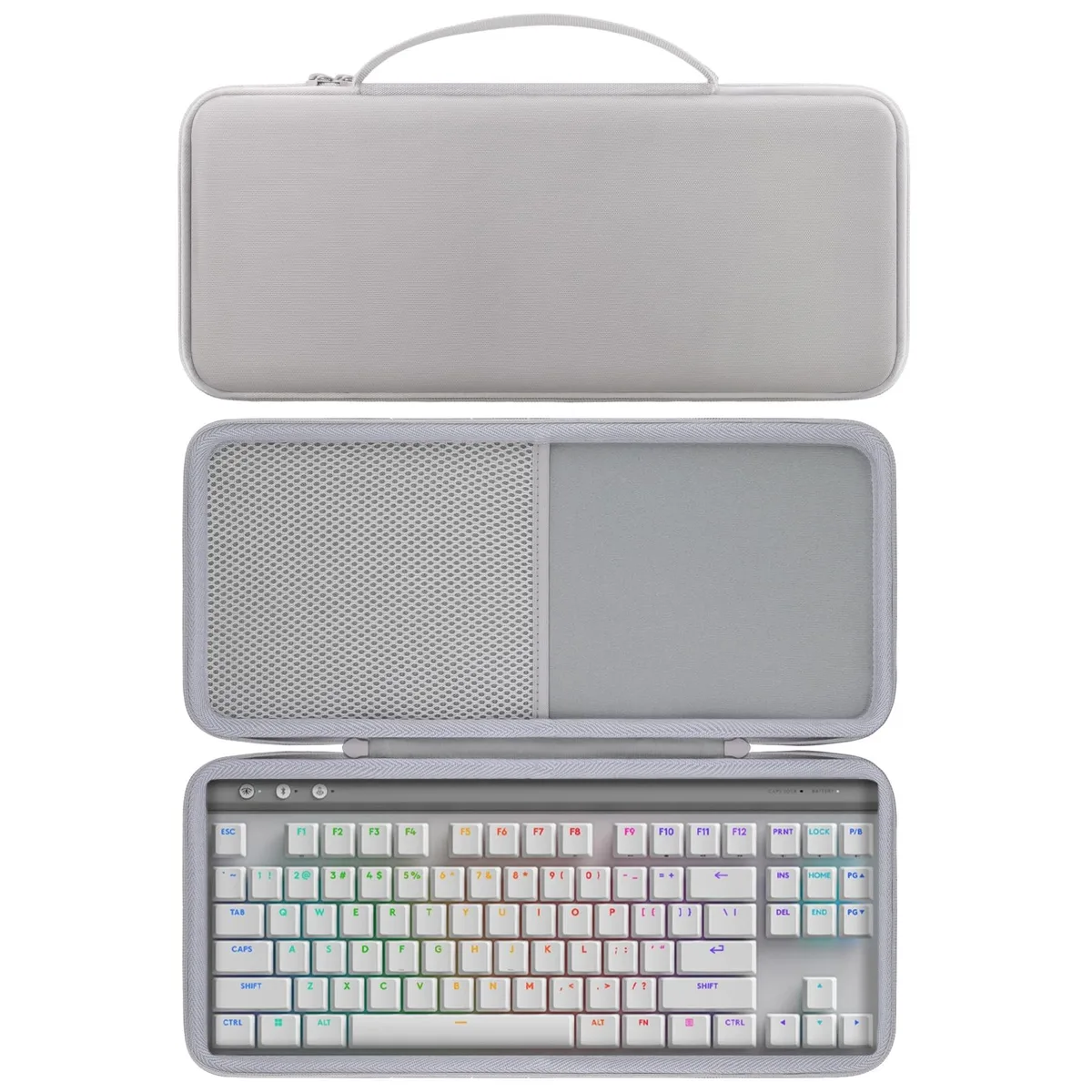 Co2Crea Co2Crea Hard Travel Case for Logitech G515 G915 TKL White 2 in 1 accessory — product photo