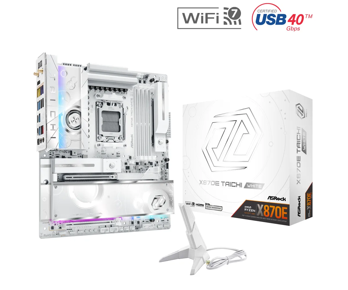 ASRock ASRock X870E Taichi White AMD motherboard — product photo
