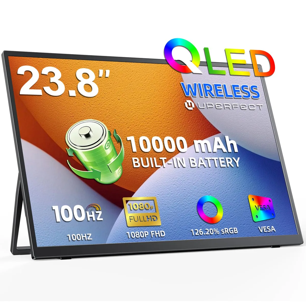 Uperfect Uperfect 23.8" Wireless Portable Monitor 100Hz QLED 10000mAh Battery — product photo