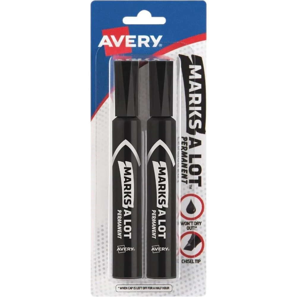 Two black chisel-tip permanent markers side by side