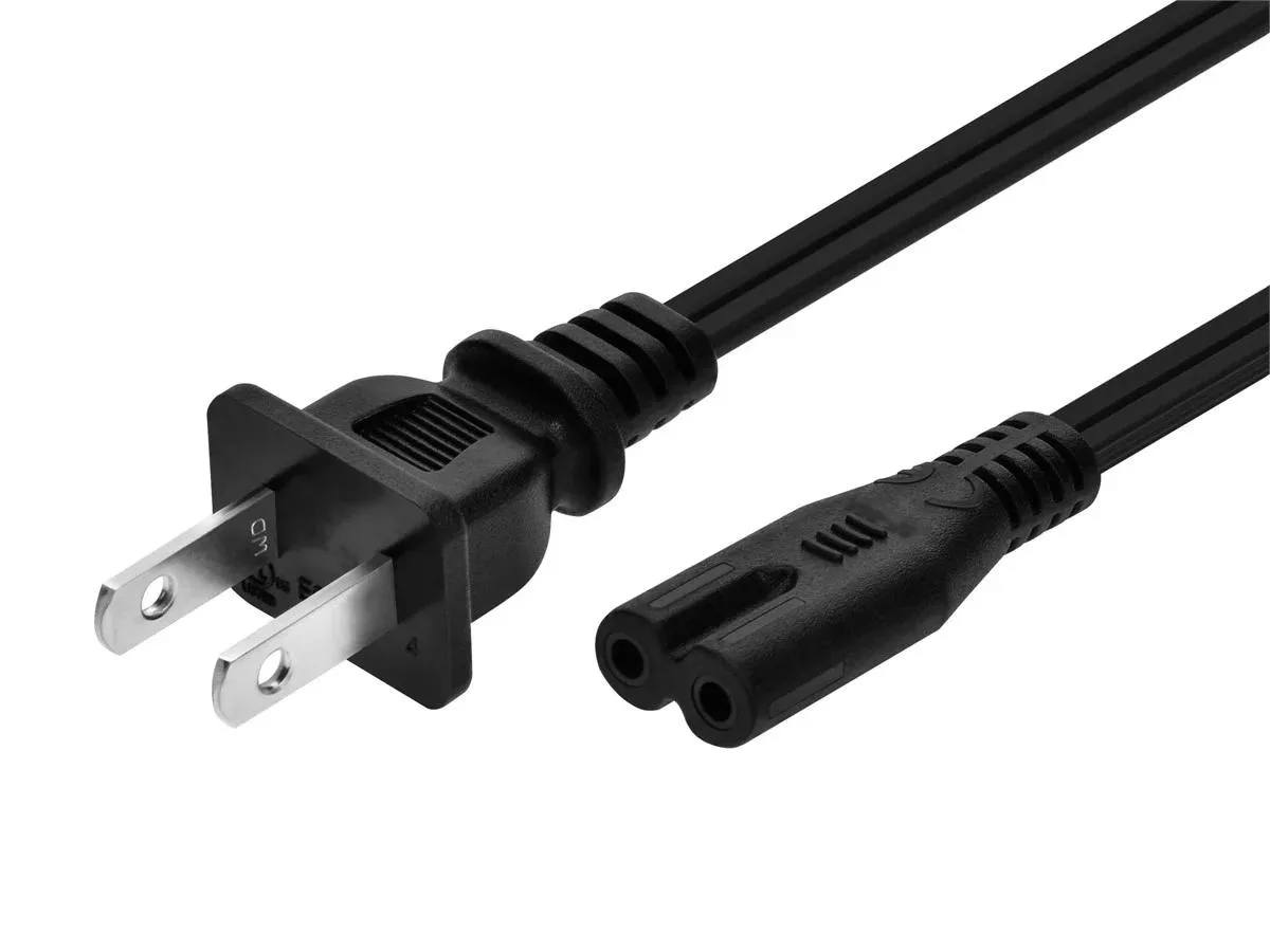 Monoprice Inc. Monoprice 141079 power extension cord 1 ft black C7 to NEMA 1-15P 18AWG 10A 125V — product photo