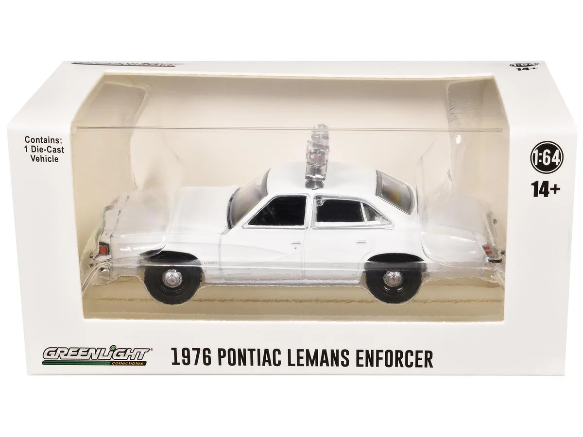 GREENLIGHT GREENLIGHT 1976-77 Pontiac LeMans Enforcer White Light Bar Hot Pursuit Hobby Exclusive 1/64 Diecast — product photo