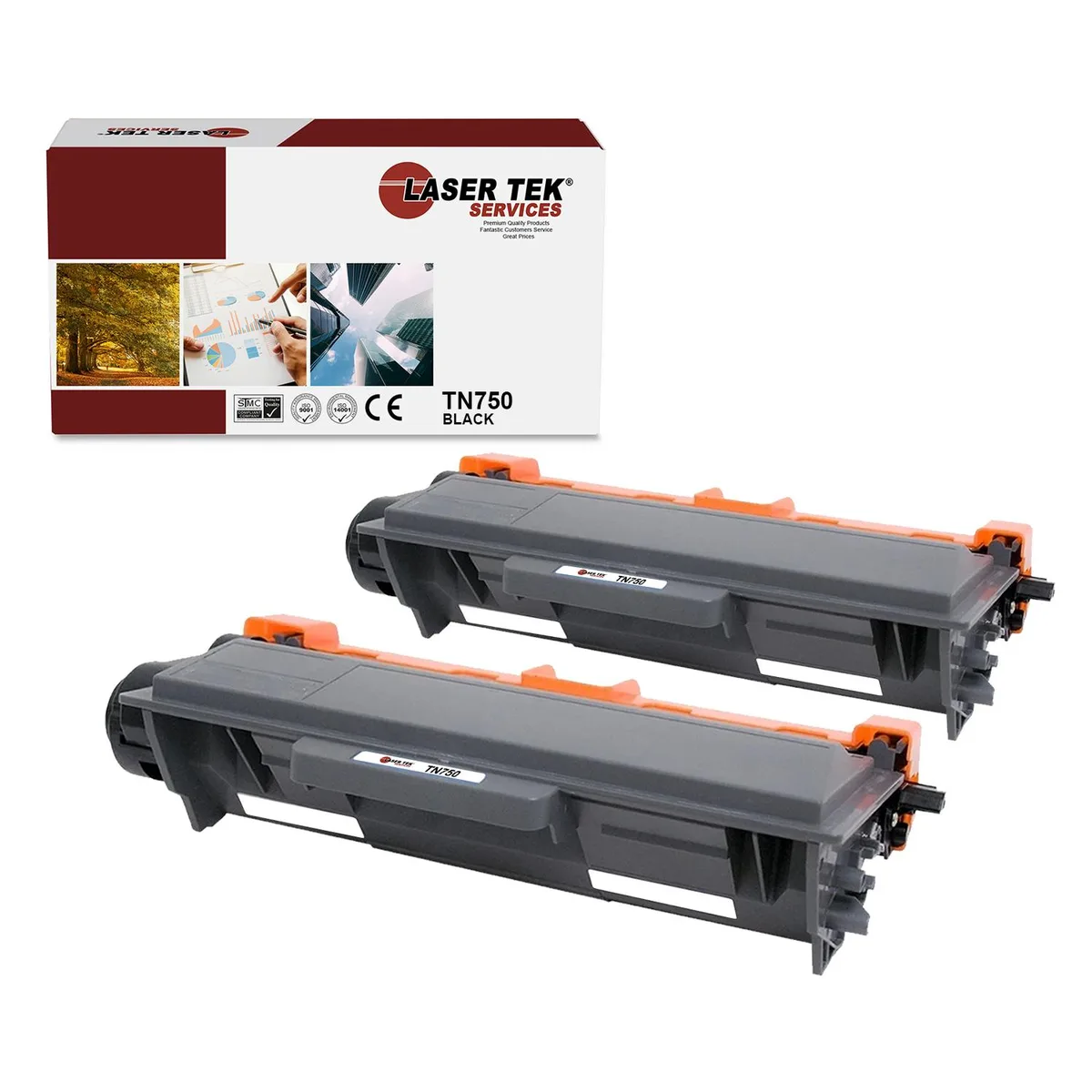 Laser Tek Services Laser Tek Services TN-750 Black Toner Cartridge 2PK — product photo