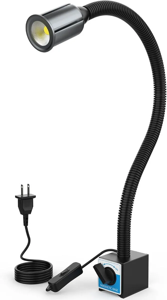 BFKK LED magnetic work light with 20in flexible gooseneck and metal base