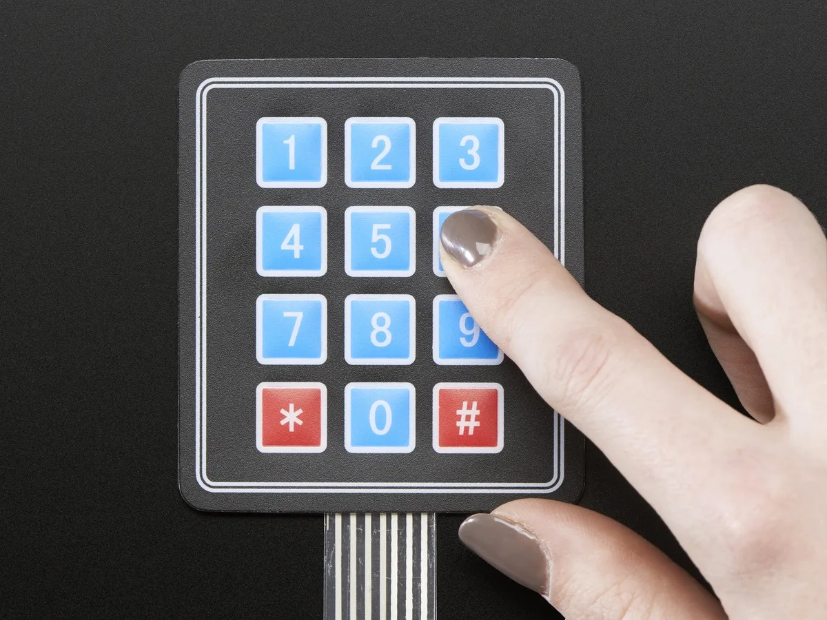 Adafruit Adafruit Membrane 3x4 Matrix Keypad 12-button 7-pin .1" pitch 70x77mm adhesive — product photo