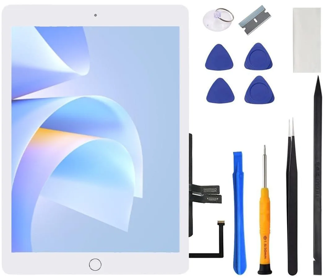 KW-Commerce KW-Commerce iPad 6th Gen 9.7" Screen Replacement A1893 A1954 White 2 in 1 accessory — product photo