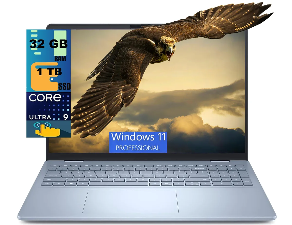 DELL DELL 16 Plus laptop Intel Ultra 9 288V 32GB 1TB Arc 140V 16" Touchscreen Ice Blue — product photo