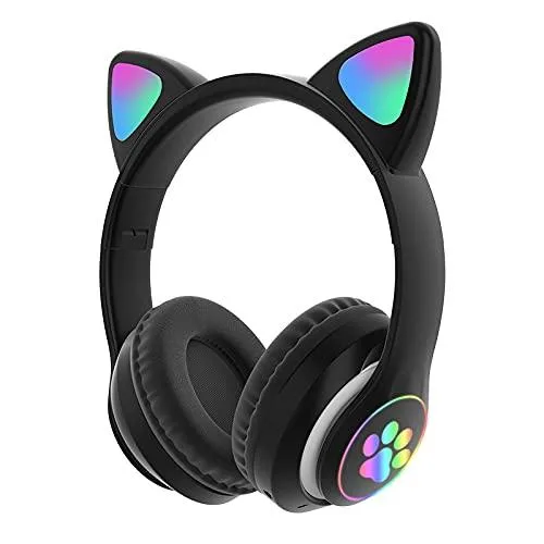 TOKANI Black Cat Ear Bluetooth Headphones 8h .5lb 3.5mm — product photo