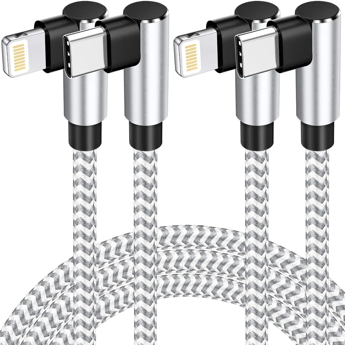 MCHOSE MCHOSE 2Pack 6FT USB C to Lightning Cable MFi Certified 90 Degree Nylon Braided — product photo