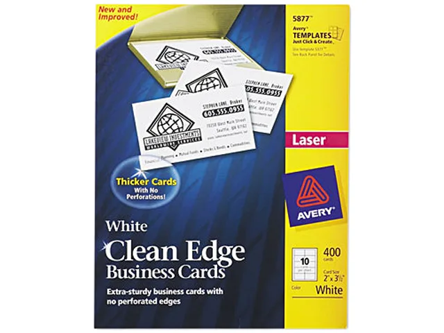 Avery Avery 5877 Clean Edge Business Cards 10/Sheet 400/Box — product photo