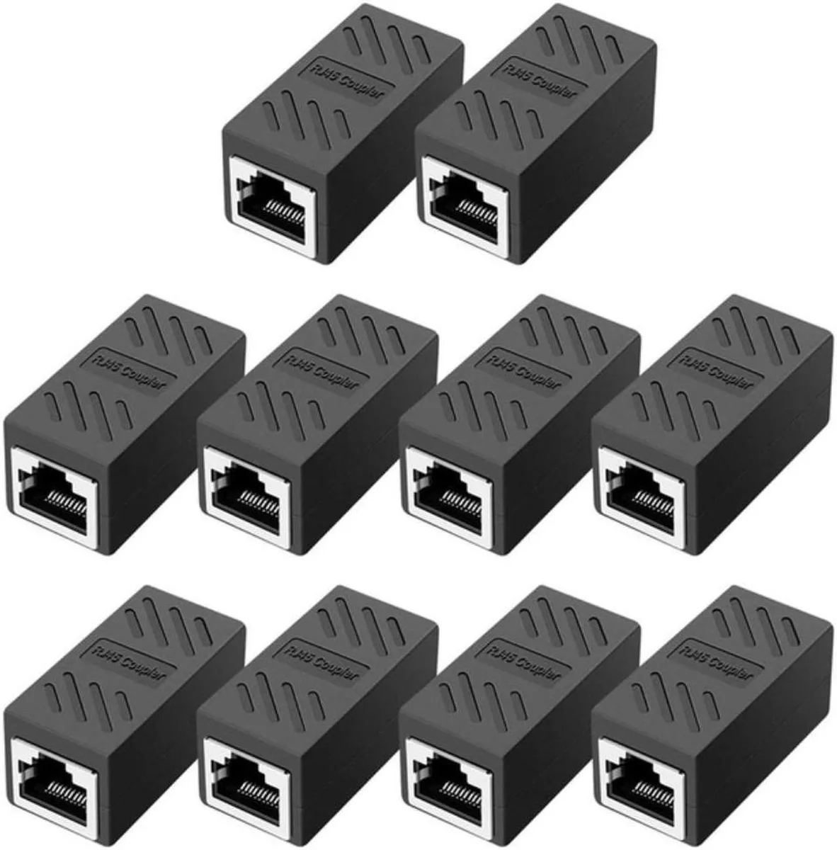 Vszerda Vszerda RJ45 Coupler Cat7/Cat6/Cat5E Female to Female 10 Pack Black — product photo