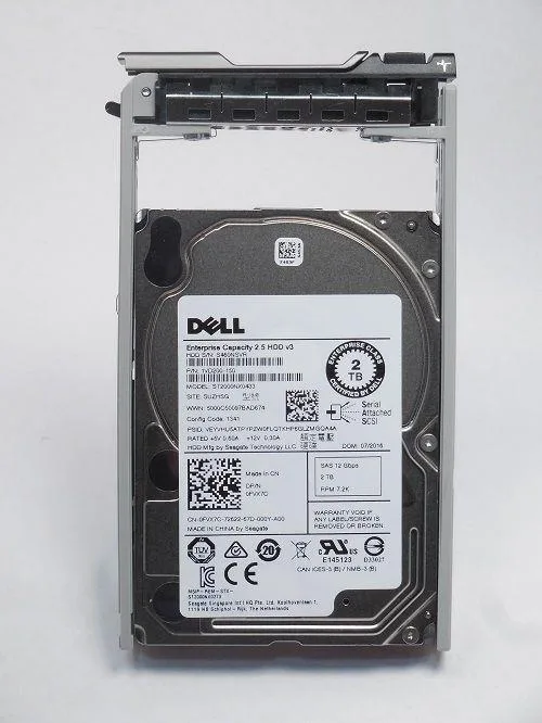 DELL DELL FVX7C 2TB 7.2K SAS 2.5" 12Gb/s internal hard drive — product photo