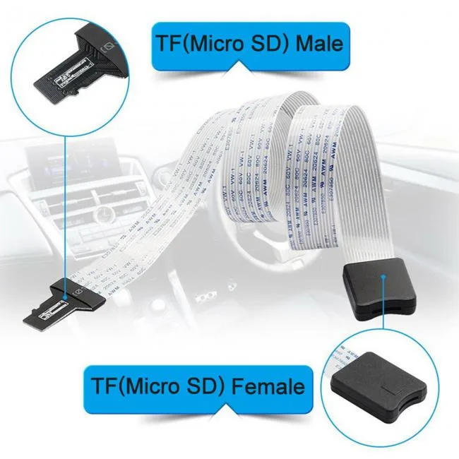 SHENZHEN JIMIER ELECTRONICS CO,. LTD. SHENZHEN JIMIER ELECTRONICS CO,. LTD. Micro-SD TF Male to Female FPC Cable Extender 25cm gender changer — product photo