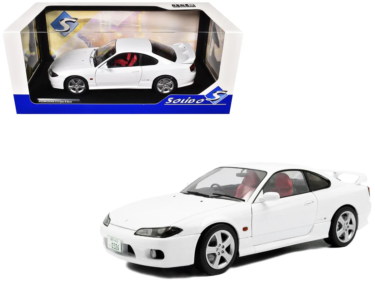Solido Solido 1999 Nissan Silvia S15 Spec-R Aero RHD Aspen White 1/18 Diecast Model Car — product photo