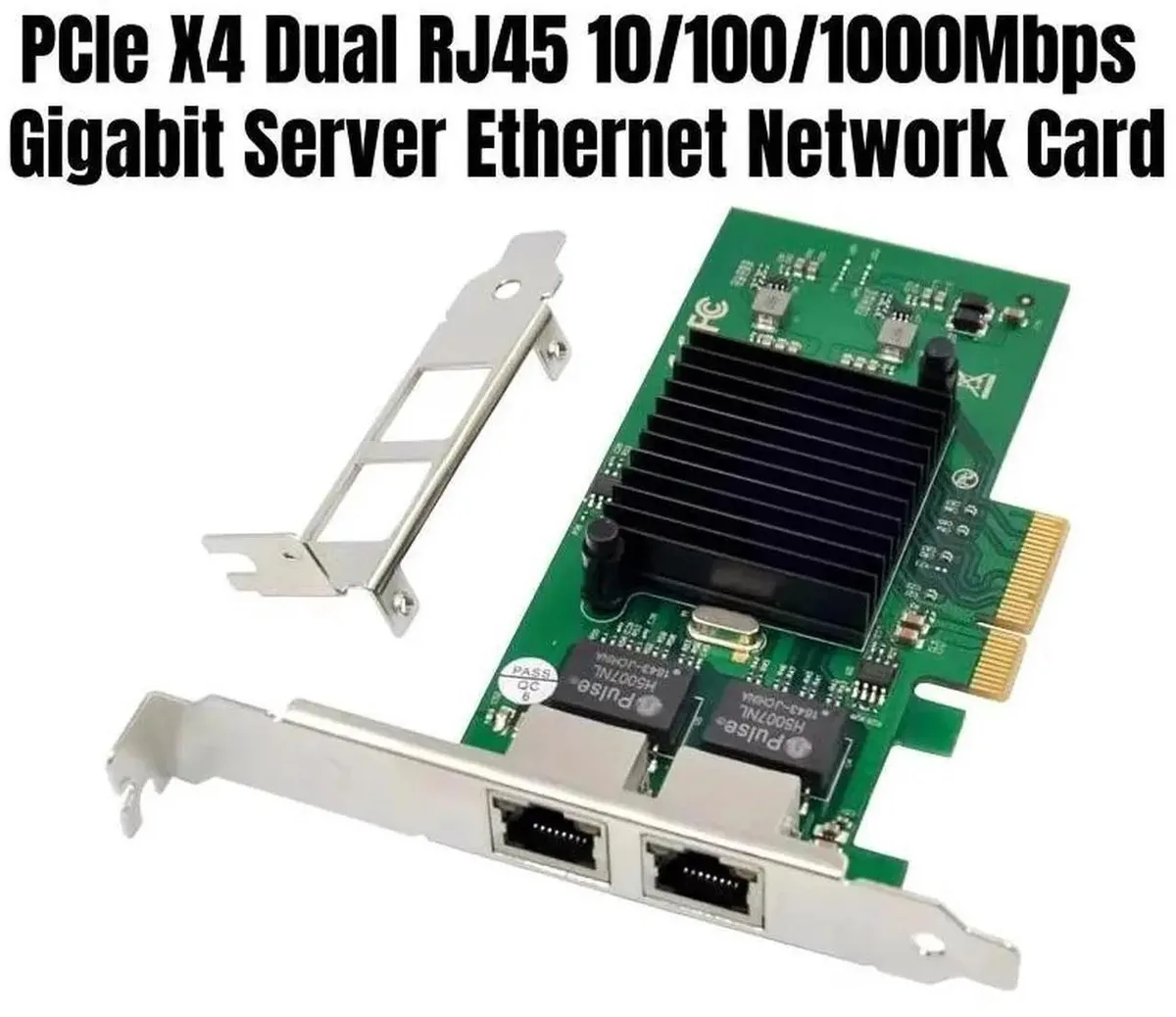 Vszerda Vszerda PCI-E X4 Dual RJ45 10/100/1000Mbps 82576EB network card with 8CM &amp; 12CM brackets — product photo