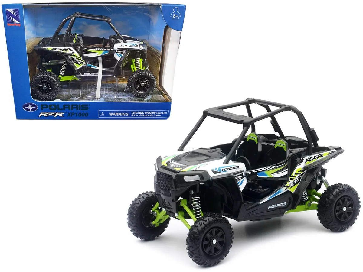 New Ray Toys New Ray Toys Polaris RZR XP 1000 White Lightning Bright Green 1/18 Diecast — product photo