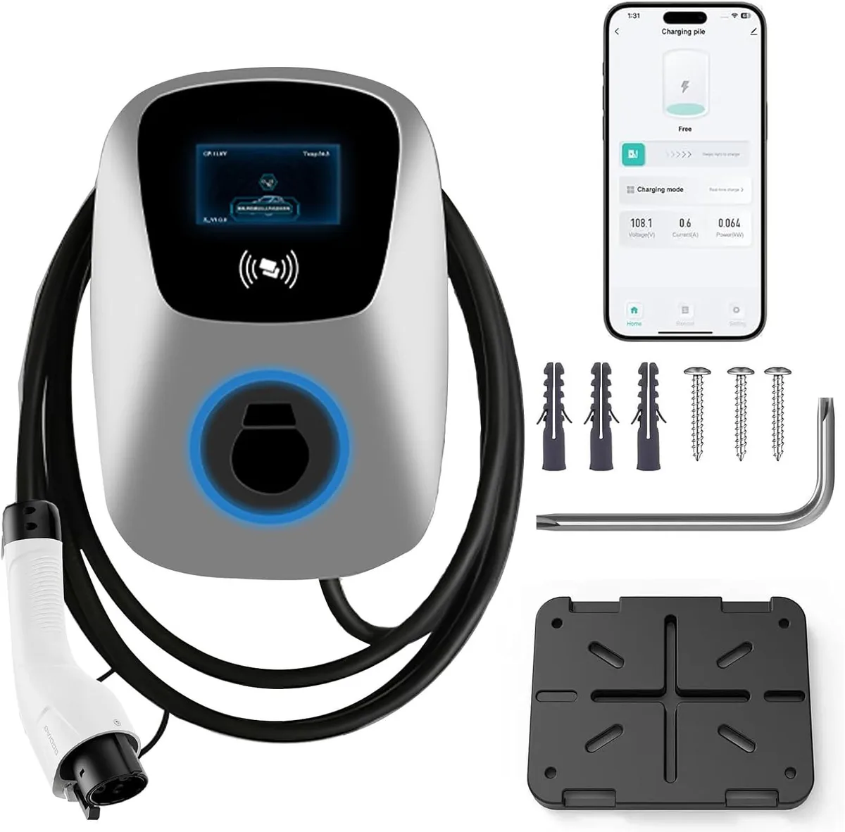 WUQ WUQ 16A 110-240V SAE J1772 EV Charger 21ft NEMA 6-20 car electronics accessory — product photo