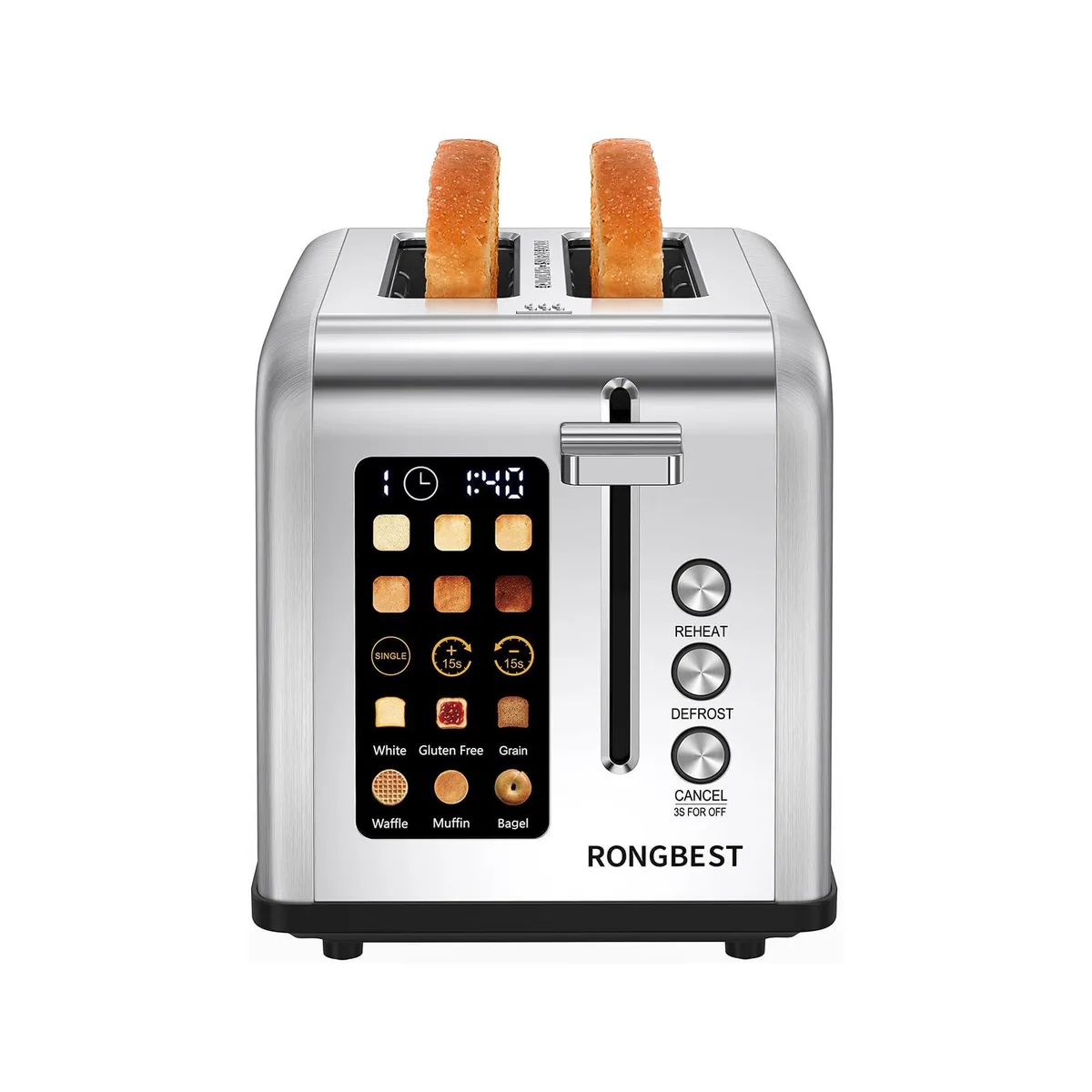  RONGBEST T-66R 2-Slice Touchscreen Toaster Silver — product photo