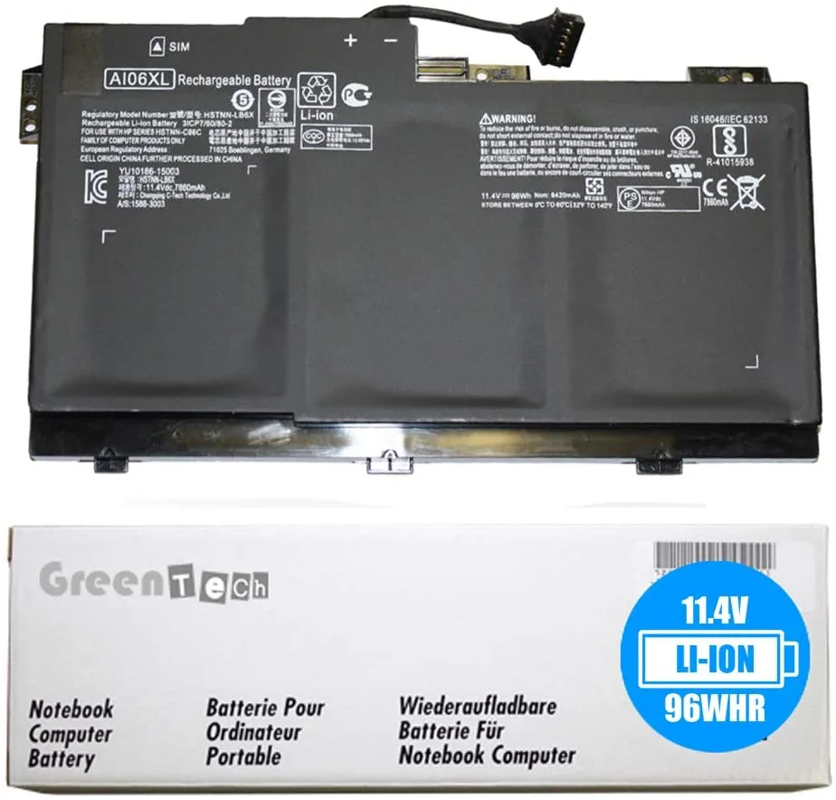 NShi NShi AI06XL 11.4V 96Whr 6 Cell laptop battery for HP Zbook 17 G3 — product photo