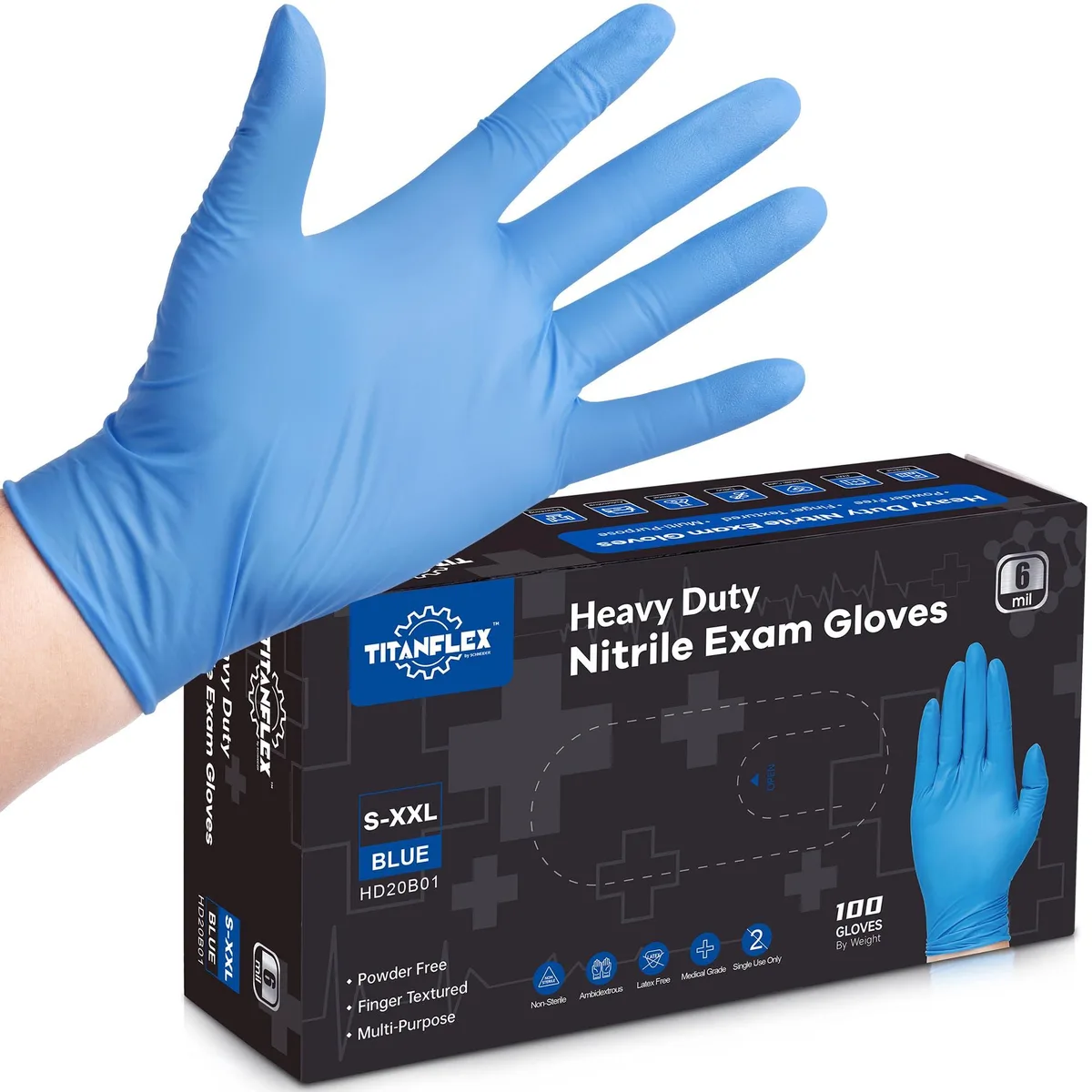  Vibe HD20B03 Gloves, Size 8, Gray, 100% Acrylic — product photo