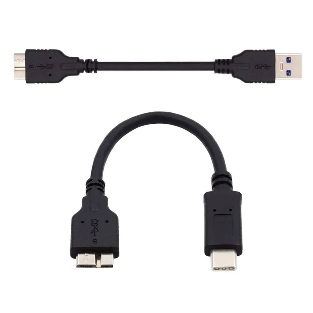 Fervit Fervit USB 3.1 Type-C &amp; USB 3.0 Type-A to Micro 3.0 B Cable Set 15cm 2pcs — product photo