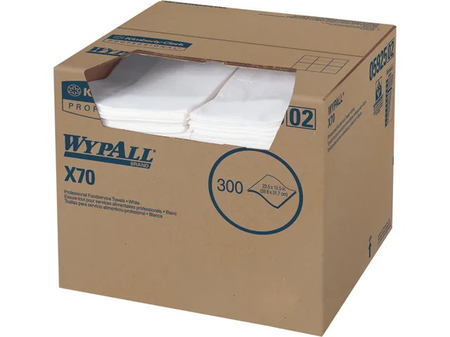 WypAll WypAll X70 05925 Cleaning Towels White 300 Sheets 12.5x23.5in — product photo