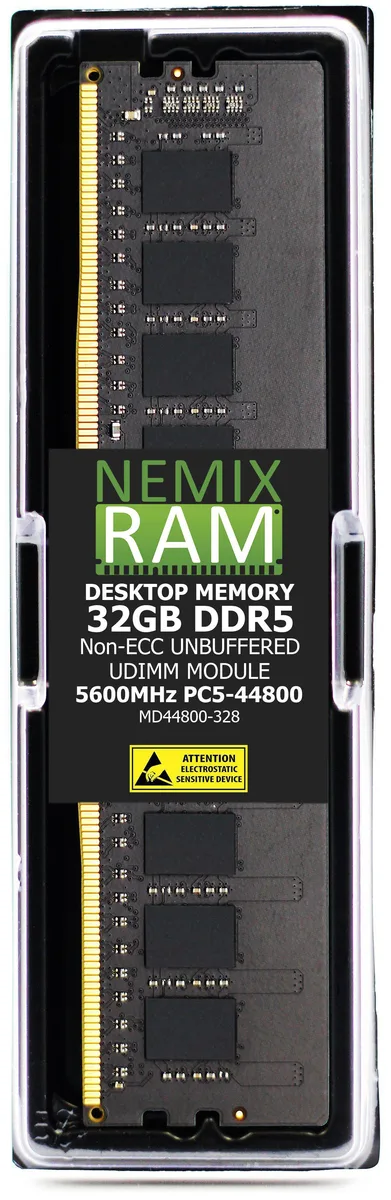 NEMIX RAM NEMIX RAM 32GB DDR5 5600 CL46 2Rx8 1.1V 288-Pin UDIMM for ASUS Pro Q670M-CE-CSM memory upgrade — product photo