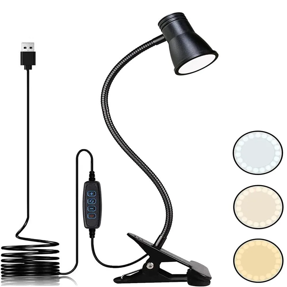 Apec CCTV Apec CCTV LED Desk Lamp Adjustable Swing Arm Clamp 3 Modes 10 Brightness — product photo