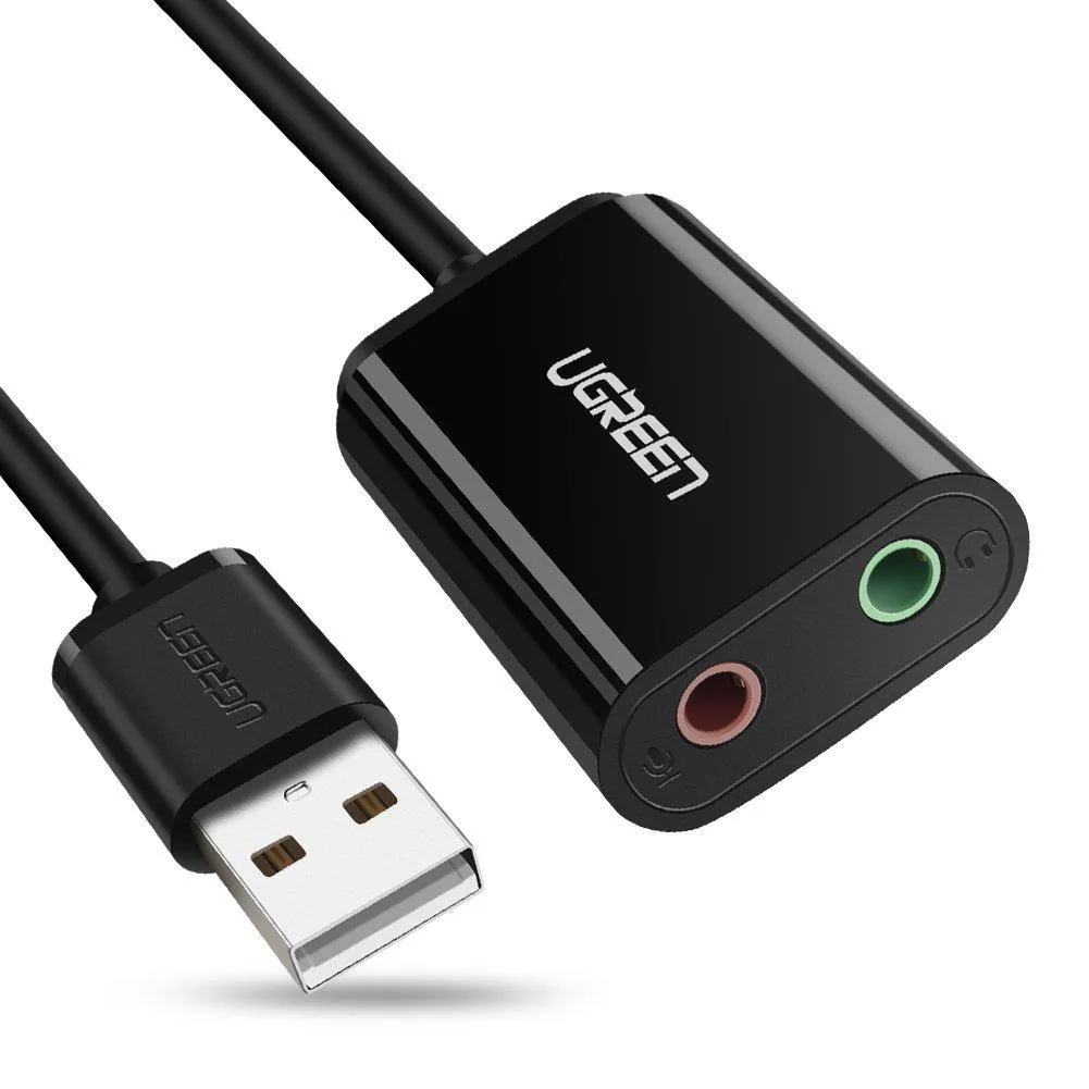 WRIARICH WRIARICH US205 USB Audio Adapter 3.5mm Headphone Earphone Aux PUBG Black — product photo