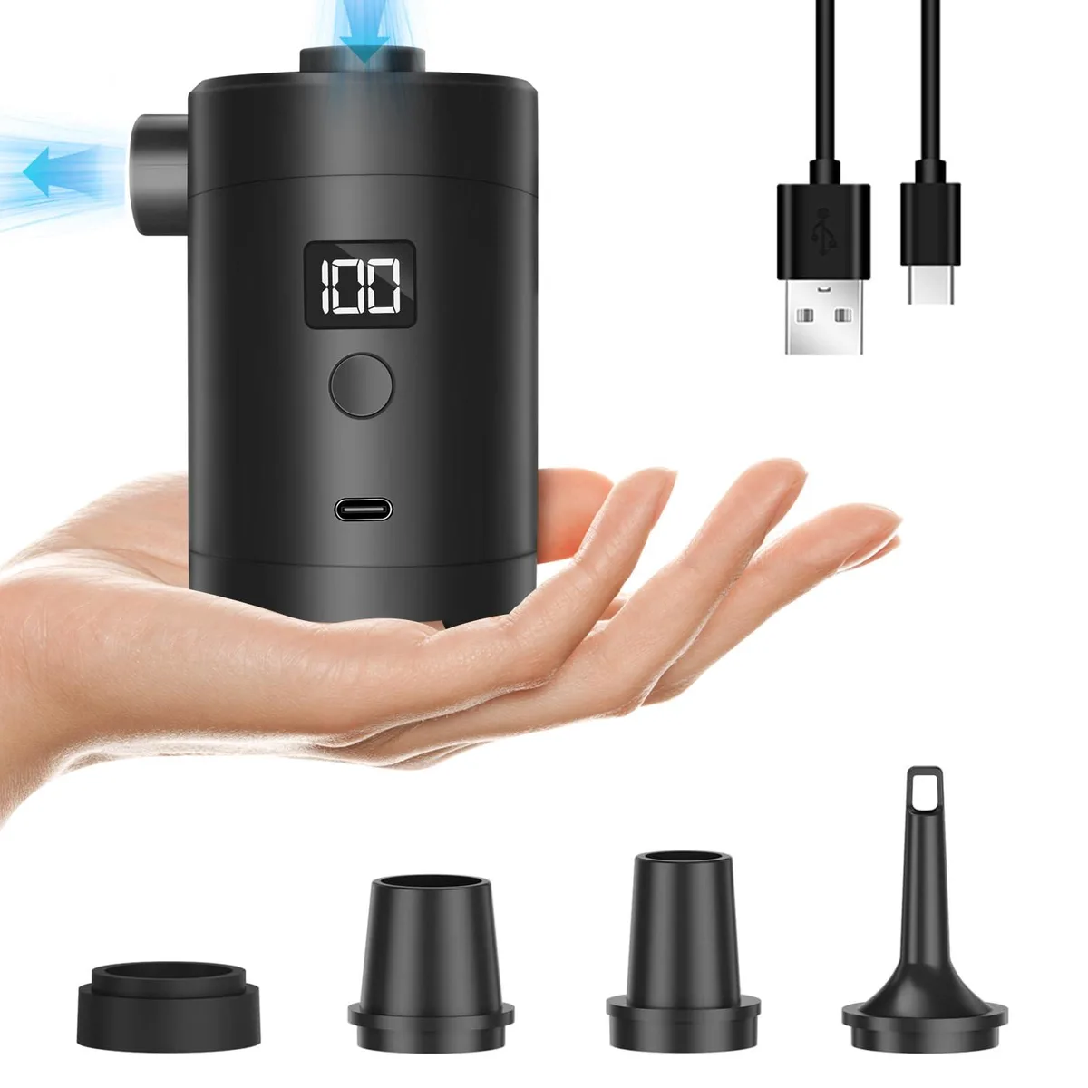 3600mAh air compressor 3.5kPa 240L/min Black — product photo