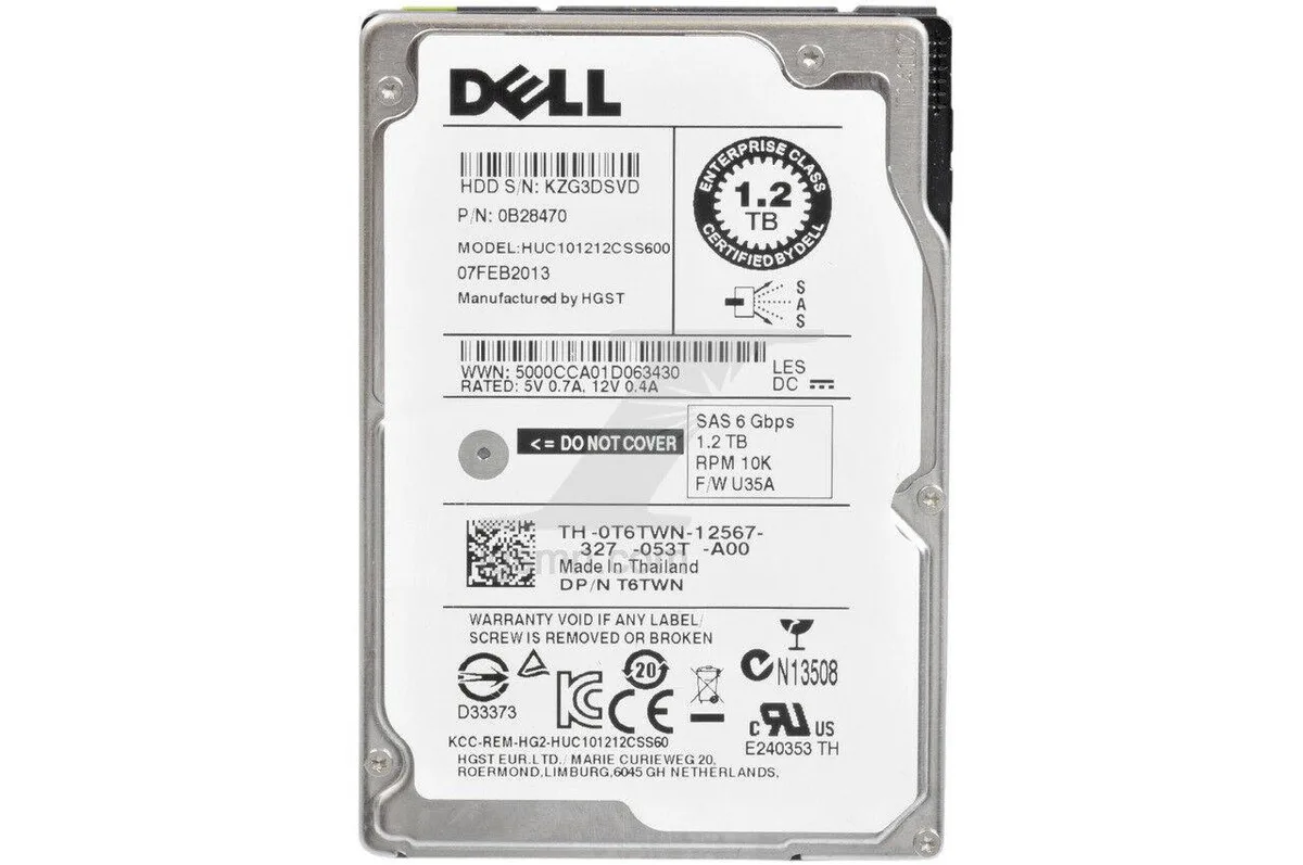 DELL DELL T6TWN 1.2 TB SAS 2.5" 10K internal hard drive — product photo