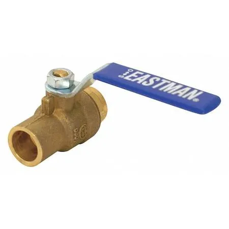 Brass inline ball valve with lever handle, 1/2 inch connection