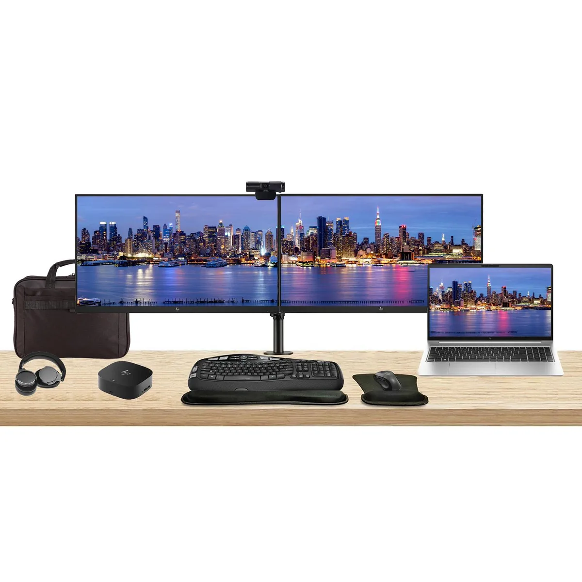HP HP EliteBook 650 G10 15.6" Touch i7 16GB 512GB Bundle 2×24" Monitors Dock Peripherals — product photo