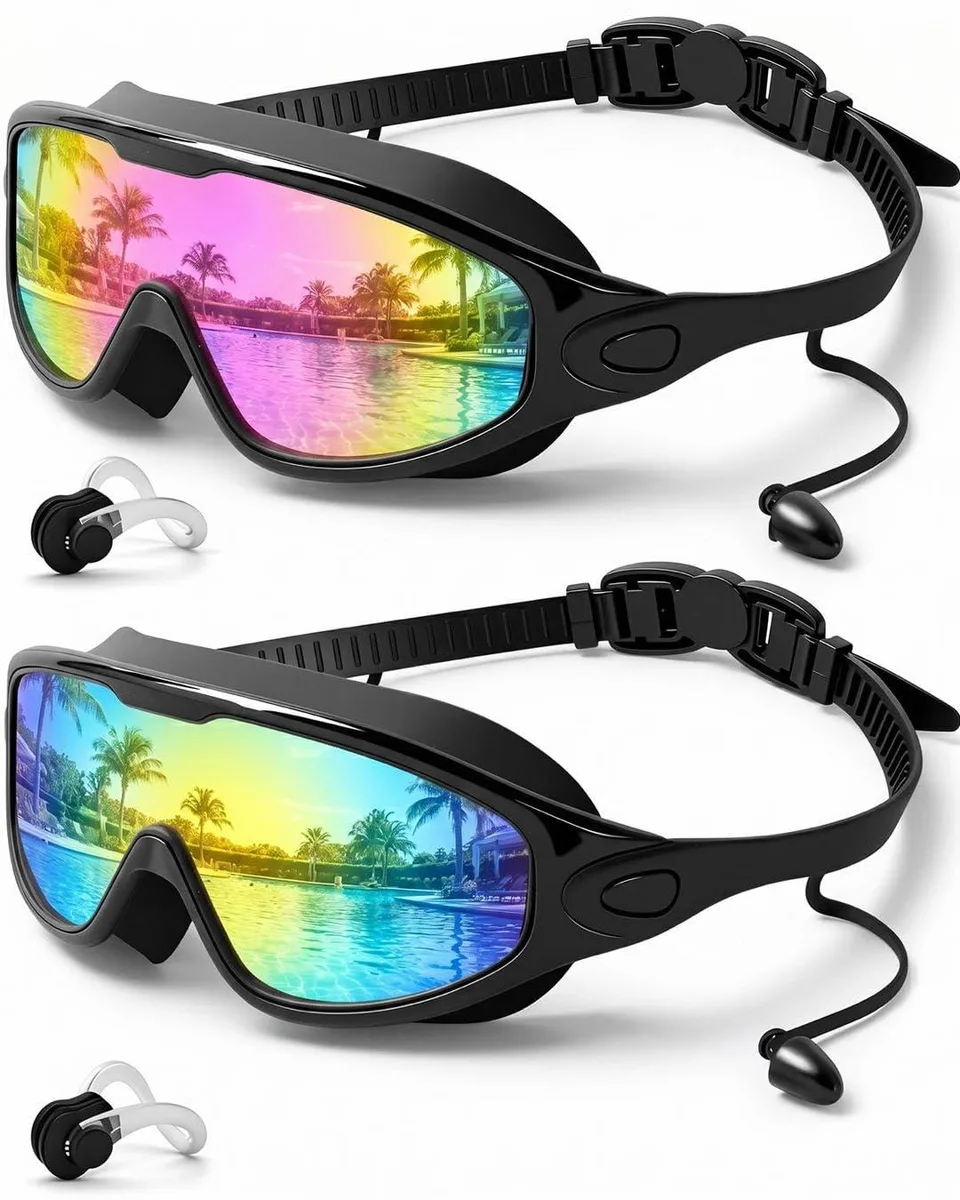  Rantizon SWD2-1 Aqua &amp; Birght Rose swimming goggles 2 pack — product photo