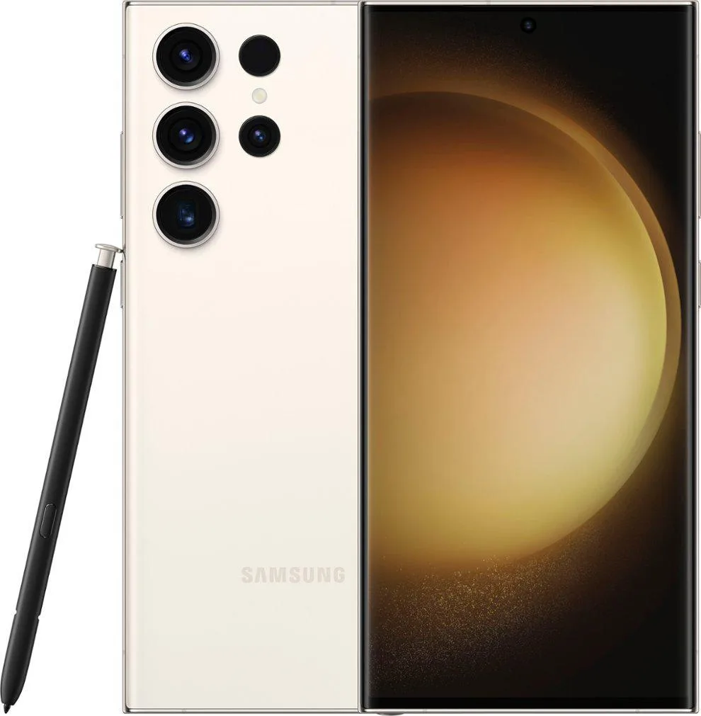SAMSUNG SAMSUNG SM-S918UZEAXAA Galaxy S23 Ultra 256GB Cream cell phones - unlocked — product photo