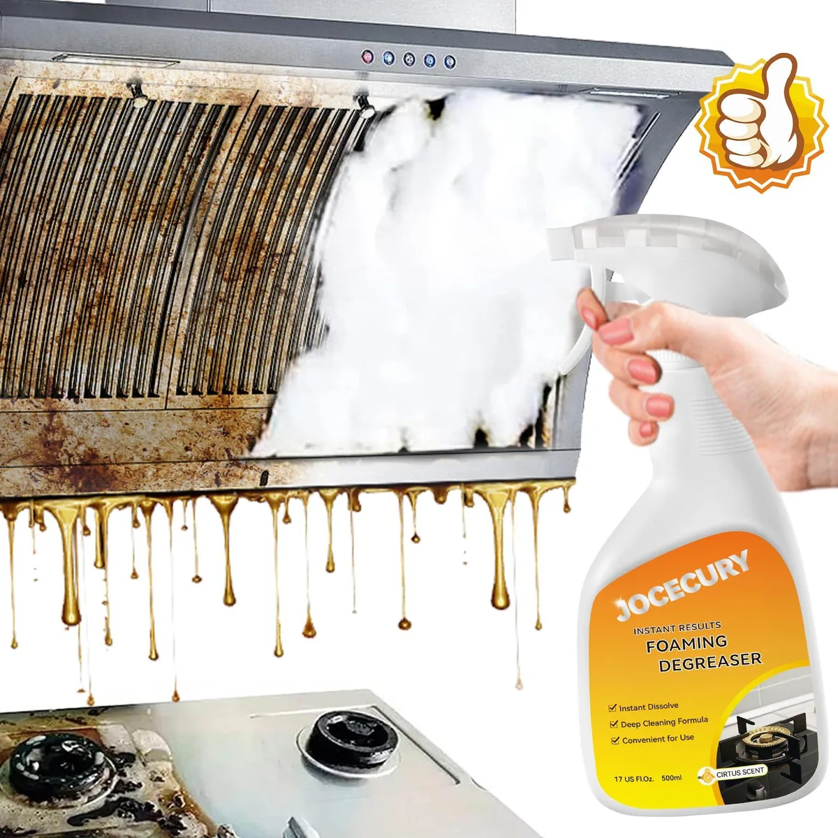  Jocecury 500ML Kitchen Foam Cleaner Dual-Spray Nozzle — product photo