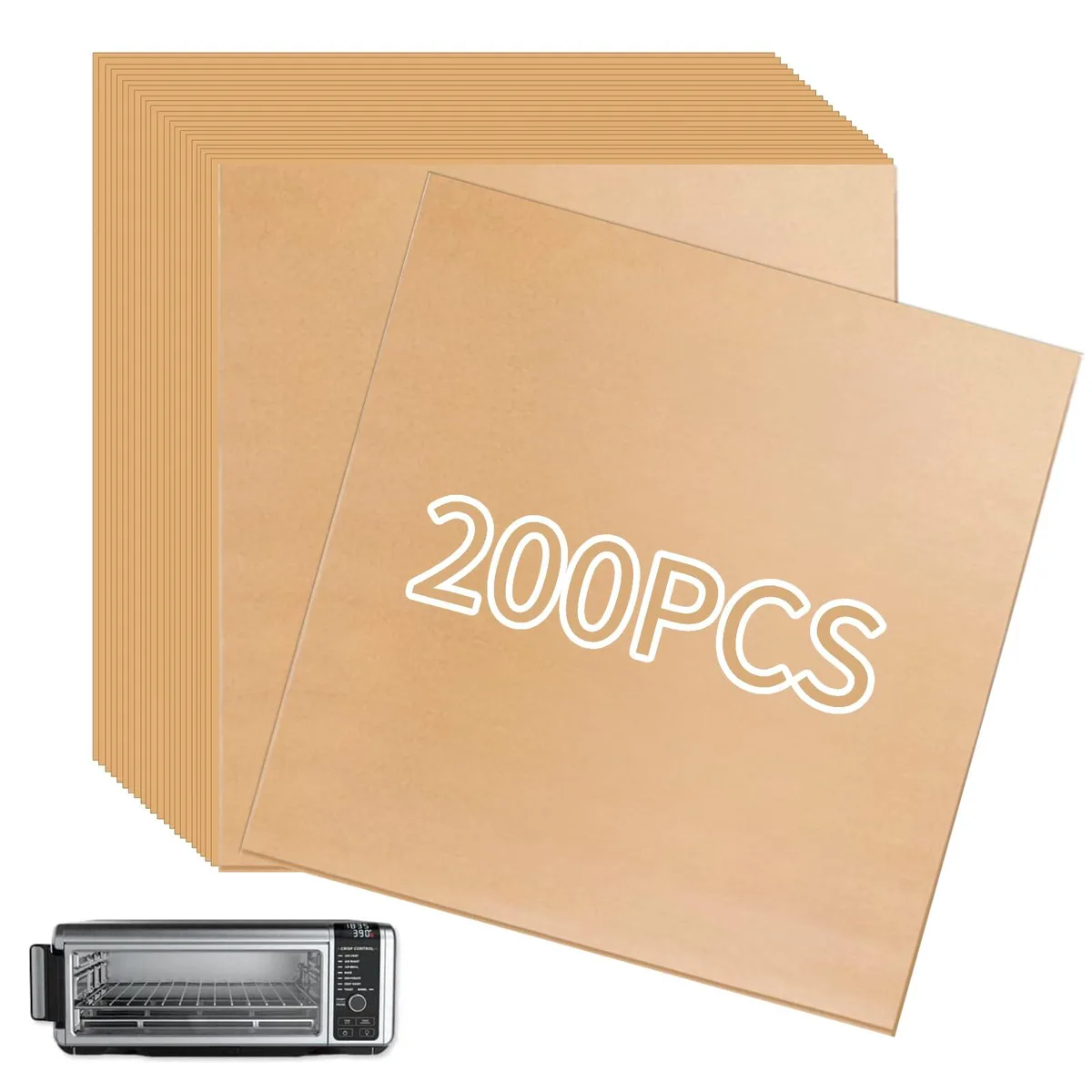 Stack of 200 copper parchment squares, 12 by 12 inches, thin sheets