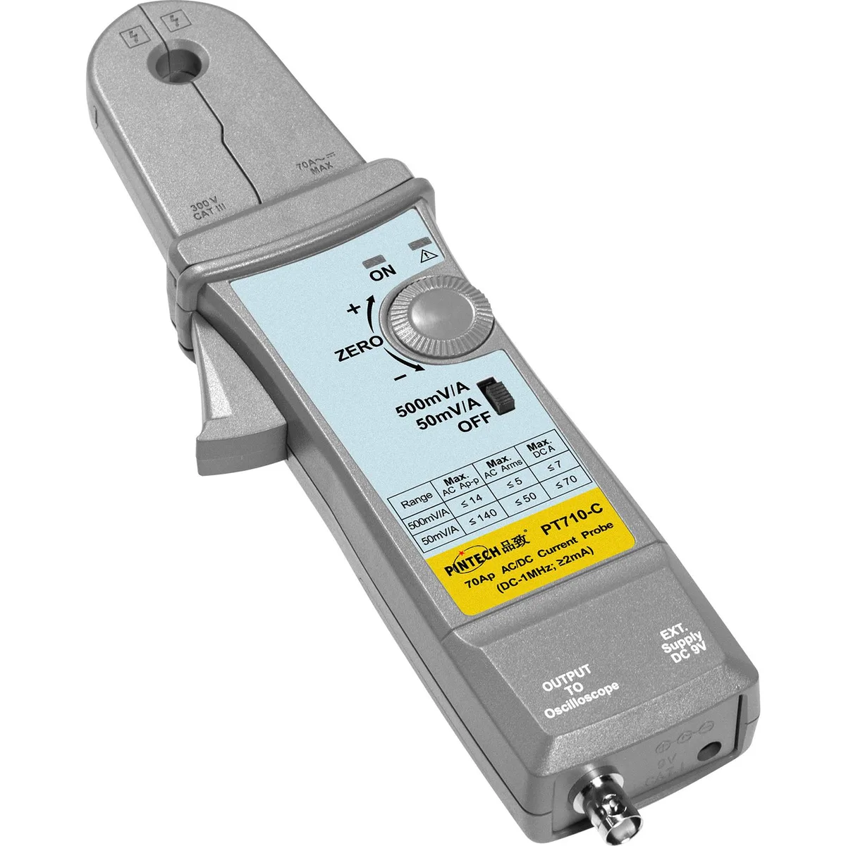 Pintech Pintech PT710-C AC/DC Current Probe 1MHz 20mA-140A BNC measurement tool — product photo