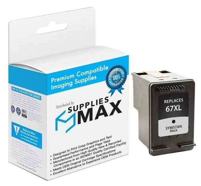 SuppliesMax SuppliesMax Remanufactured Inkjet Cartridge 3YM57AN Black High Yield 240 Pages — product photo