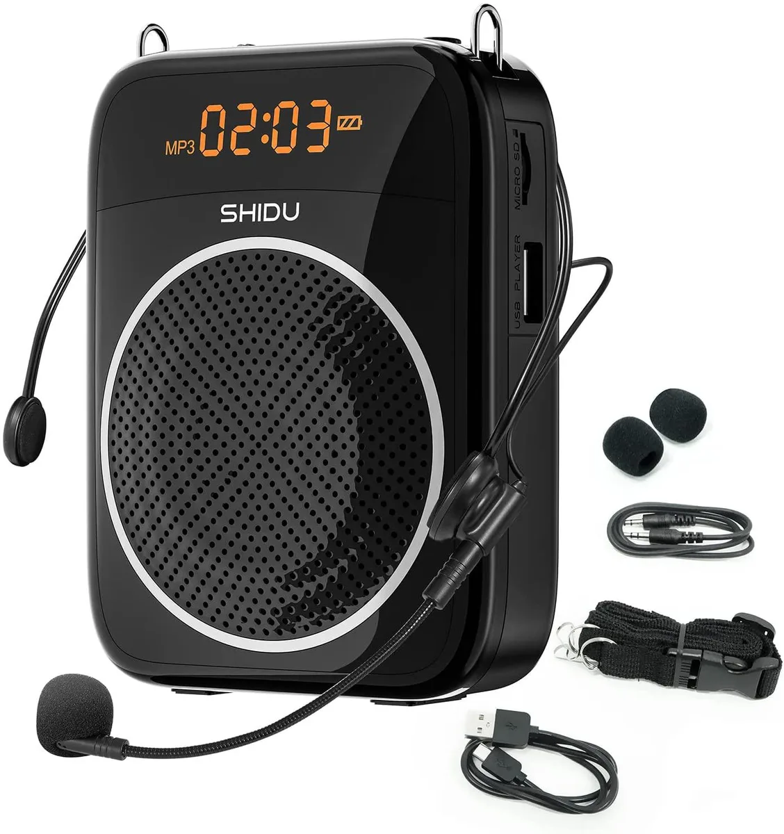 BONAEVER BONAEVER Portable Voice Amplifier Microphone Headset 15W 2000mAh 12000sqft 9.2oz 270° — product photo
