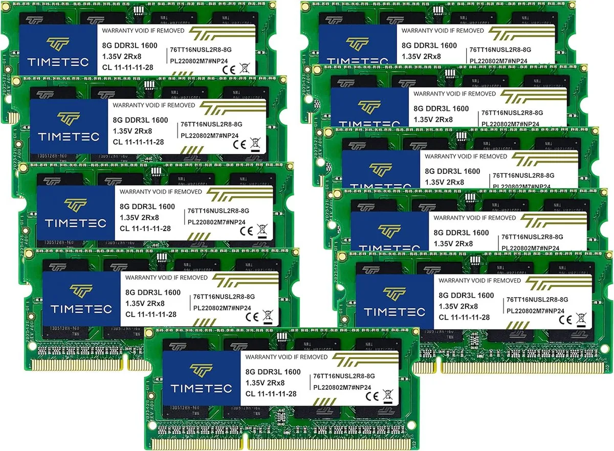 Timetec Timetec 80GB Kit (10x8GB) DDR3L/DDR3 1600MHz CL11 204-Pin SODIMM Laptop RAM — product photo