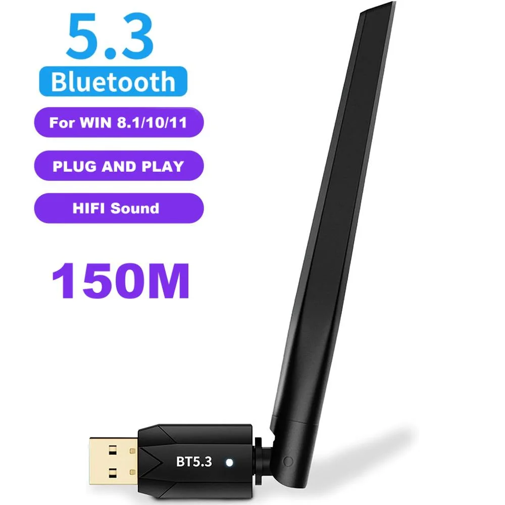 IHDAPP IHDAPP BT53#Q2312_B Bluetooth 5.3 Adapter 5dBi Antenna 492FT/150M Range — product photo