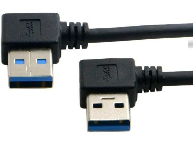 Manw USB 3.0 Type A male 90 degree left to right angled extension cable .5m