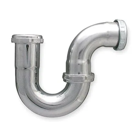 Brass repair trap with chrome finish, silver colour, slip nuts and washer included