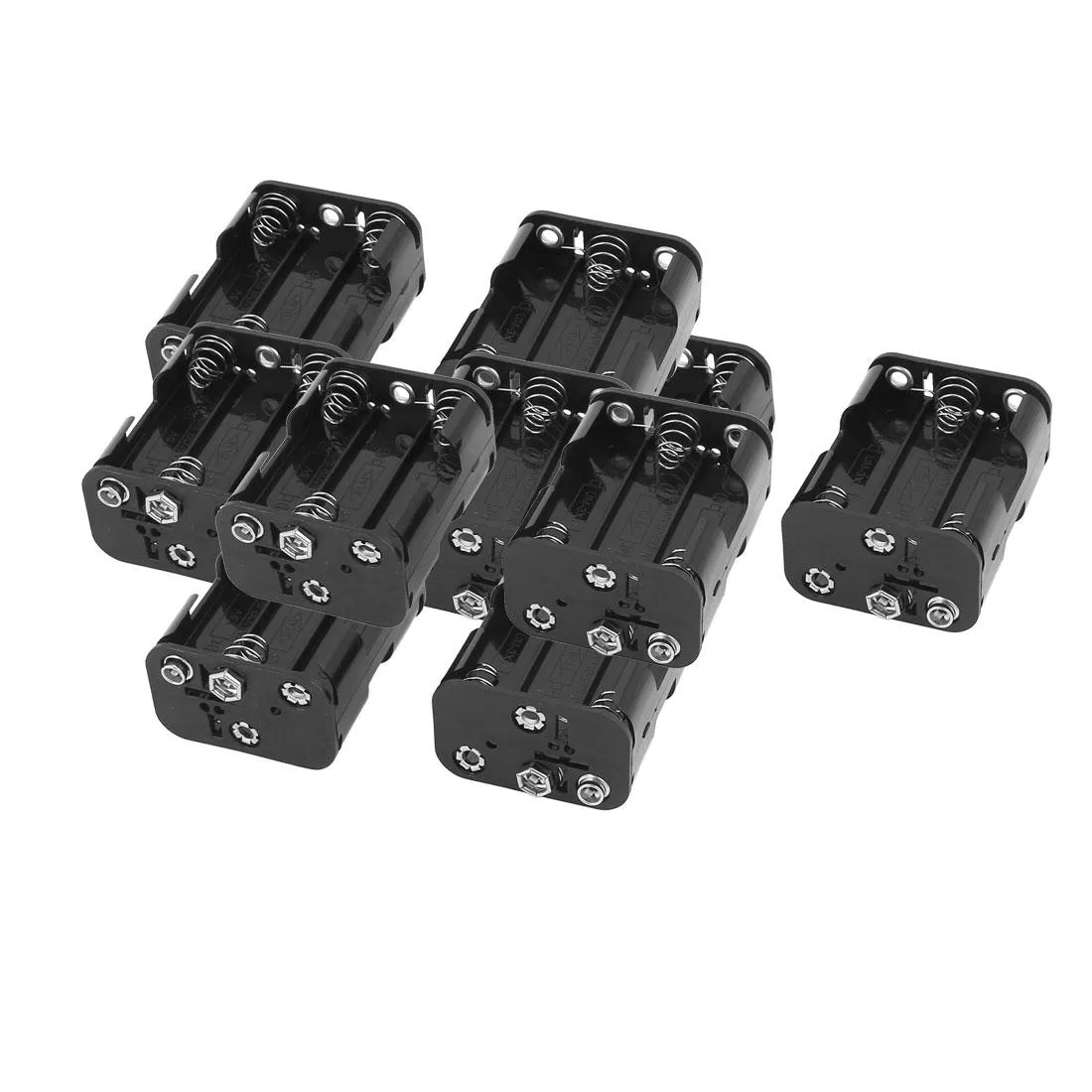 Unique-Bargains Unique-Bargains 10Pcs Black Double Side 6 x 1.5V AA Battery Holder Storage Case Box — product photo