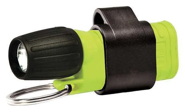 Yellow plastic mini flashlight, twist switch, 3.2 in long, 0.87 in diameter